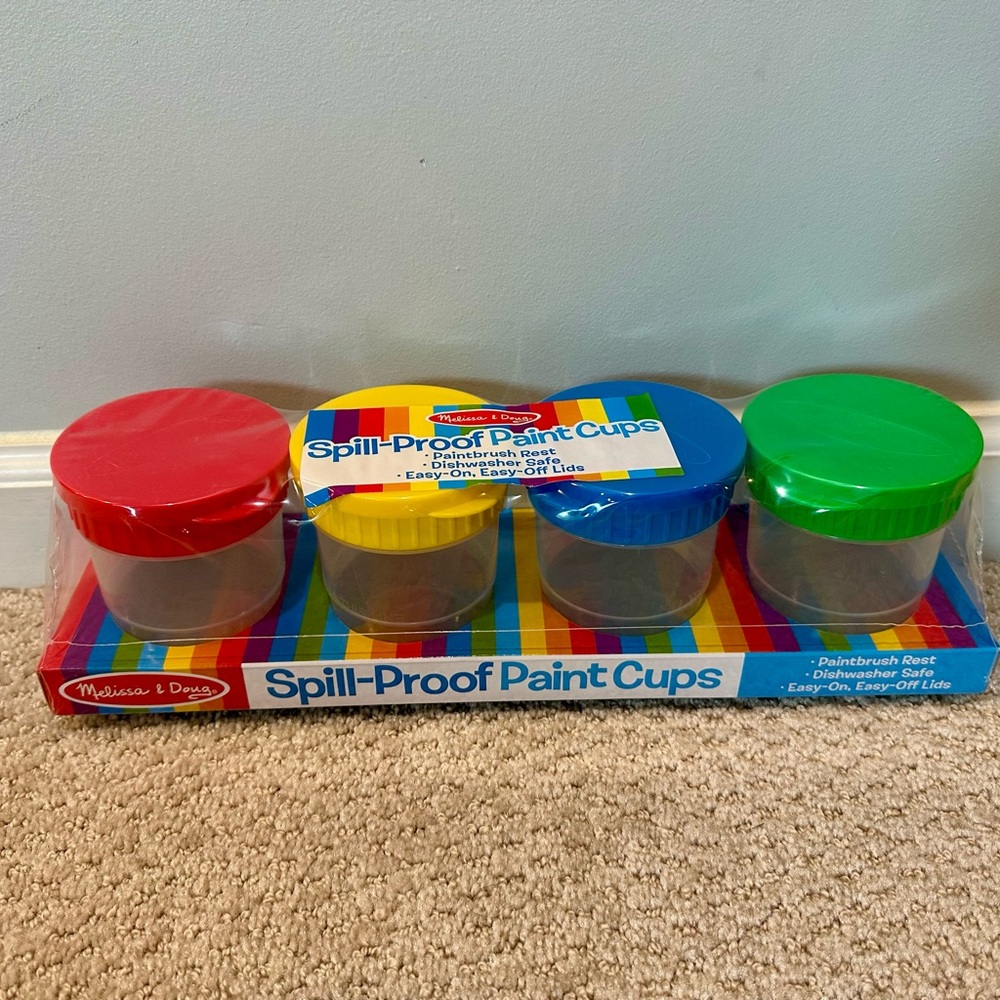 Melissa & Doug Colorful Paint Cups Set